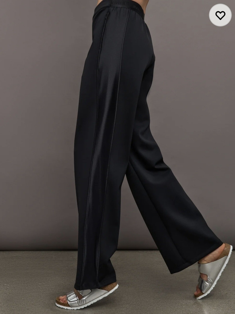 Women's Wide Leg Black Pull-On Trousers